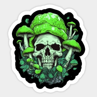 Cosmic Fusion Psychedelic Mushroom Skull Sticker